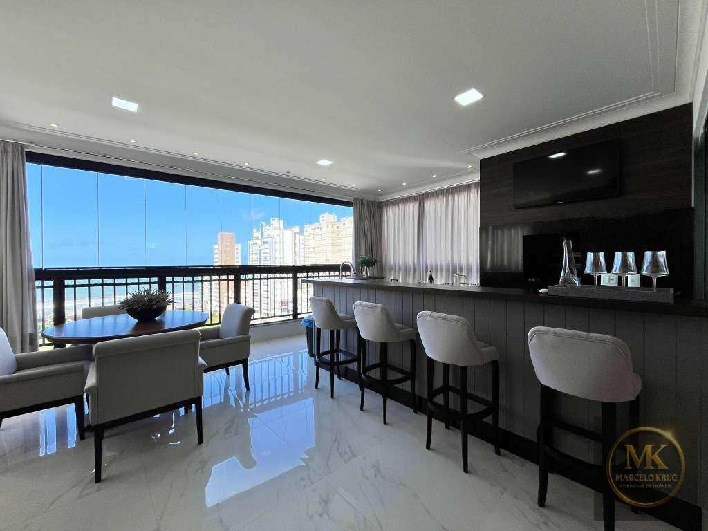 Apartamento á Venda com Vista Mar 5 suítes sendo 1 Máster 250m2 Privativos Mobiliado Pagamento Facilitado Meia Praia Itapema - Marcelo Krug Corretor de Imóveis